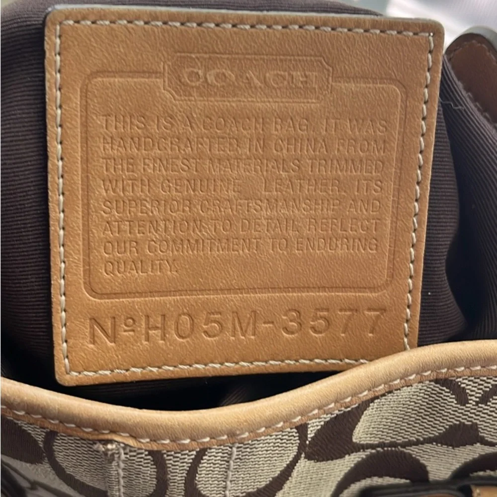 Vintage Coach Brown and Tan Shoulder Bag with Signature Monogram - Picture 7 of 7